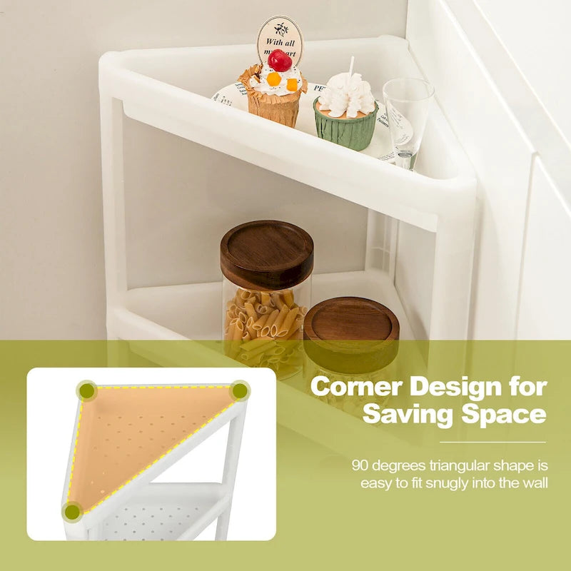 2-Pack 3-Tier Detachable Floor Corner Shower Shelf with Counter Corner