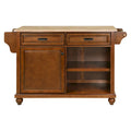 Natural Wood Top Kitchen Island with Storage