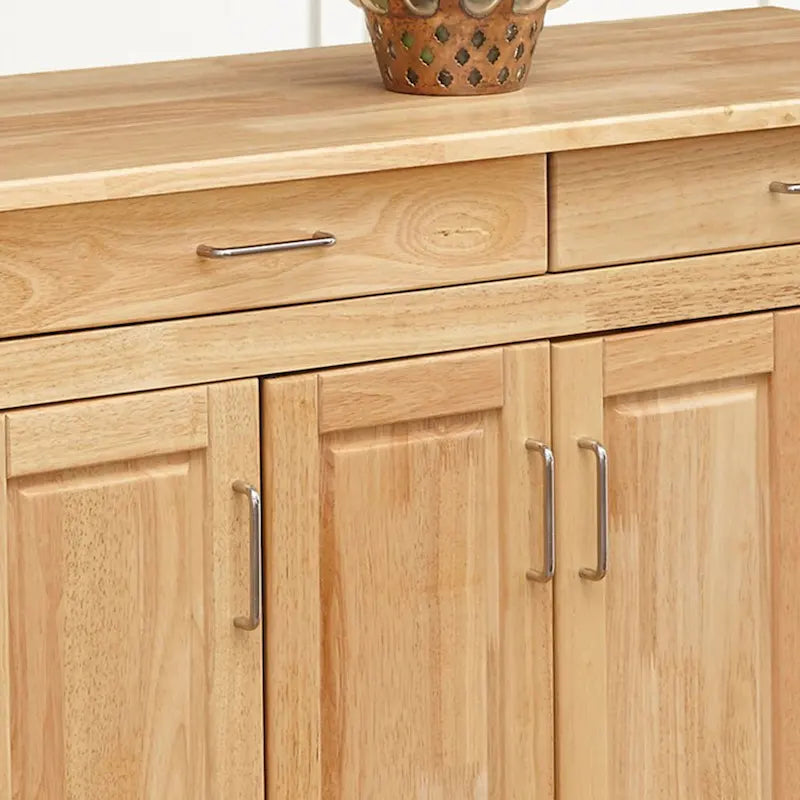 Brown Wood Kitchen Cart with Open Shelves and Classic Storage Design