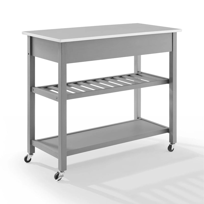 Chloe 42" Stainless Steel Top Kitchen Island with Storage - 42W x 20D x 37H