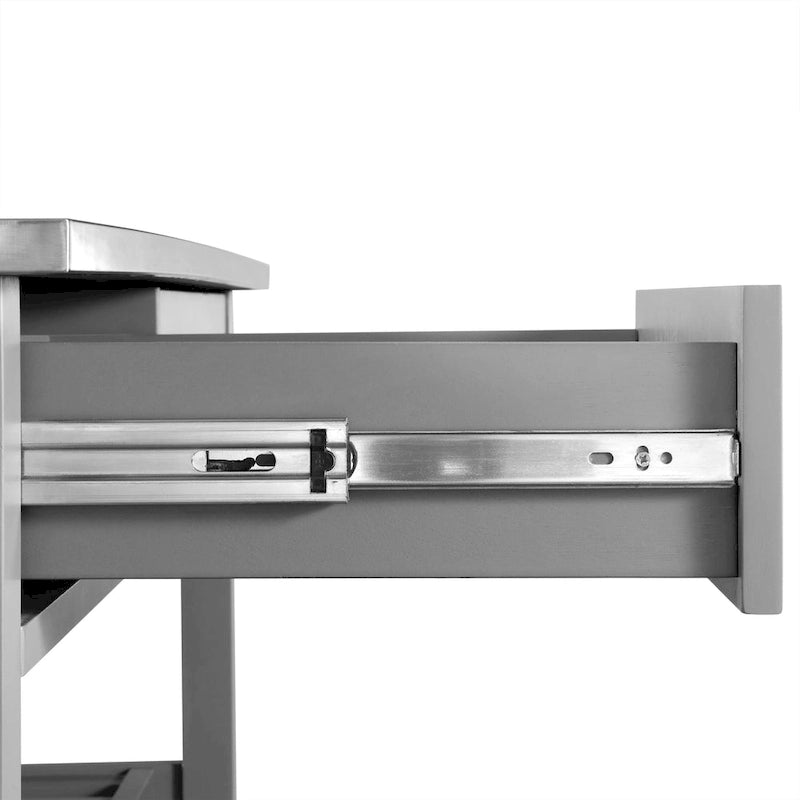 Chloe 42" Stainless Steel Top Kitchen Island with Storage - 42W x 20D x 37H