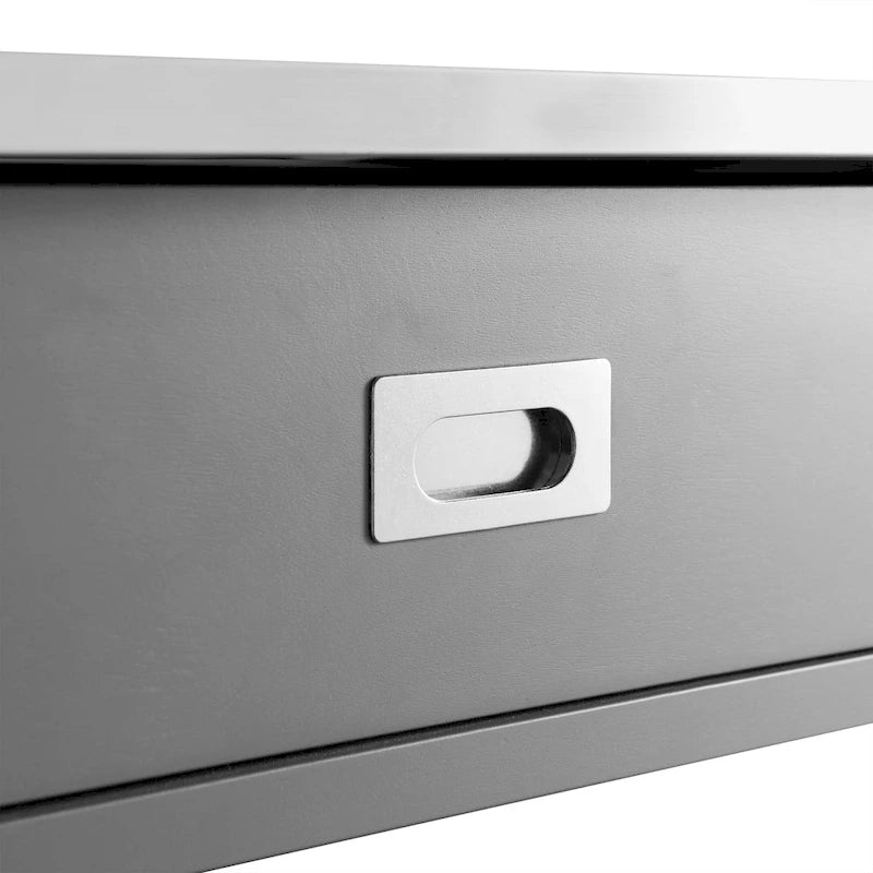 Chloe 42" Stainless Steel Top Kitchen Island with Storage - 42W x 20D x 37H