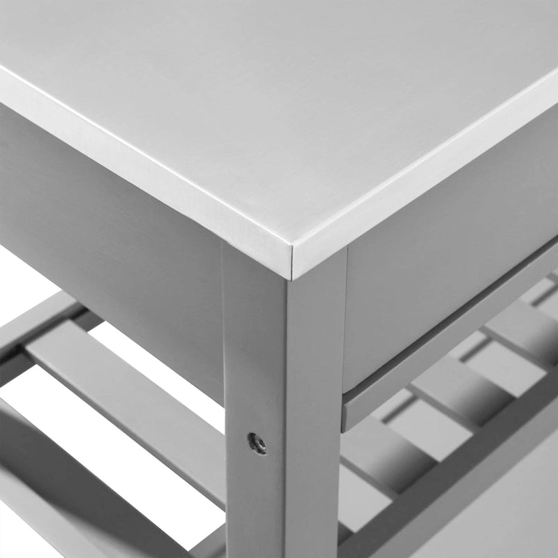 Chloe 42" Stainless Steel Top Kitchen Island with Storage - 42W x 20D x 37H