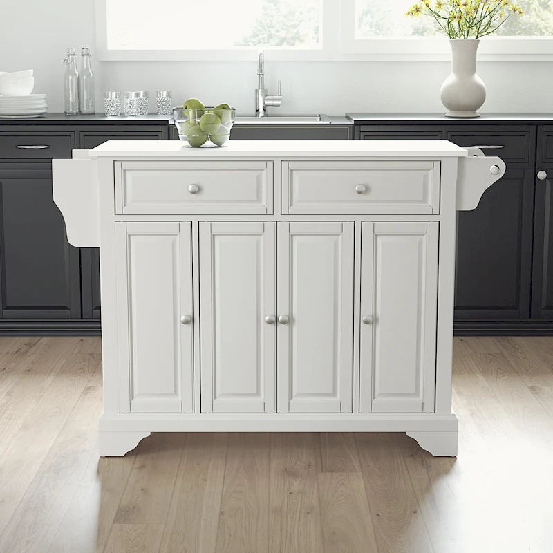 Lafayette 51.5" Full Size Kitchen Island with Granite Top, 3 Cabinets & 2 Drawers
