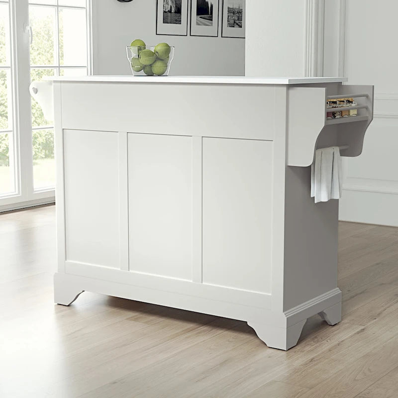 Lafayette 51.5" Full Size Kitchen Island with Granite Top, 3 Cabinets & 2 Drawers
