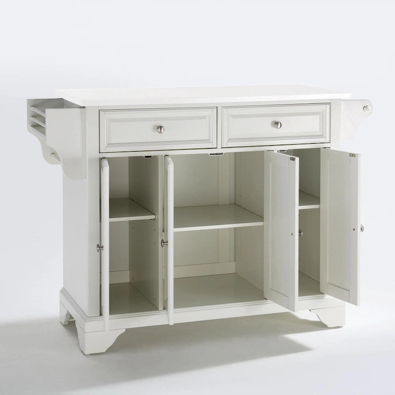 Lafayette 51.5" Full Size Kitchen Island with Granite Top, 3 Cabinets & 2 Drawers