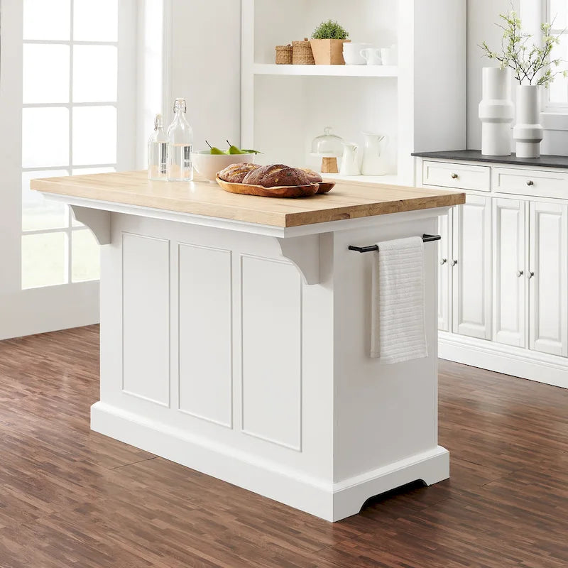 Julia 50" Wood Top Kitchen Island with Storage - 50W x 32D x 36H