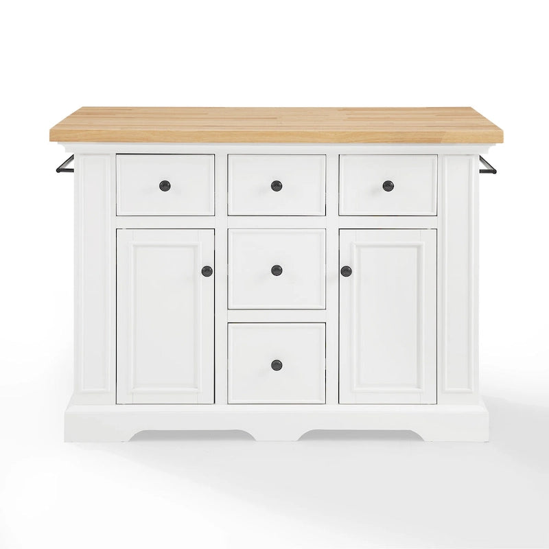 Julia 50" Wood Top Kitchen Island with Storage - 50W x 32D x 36H