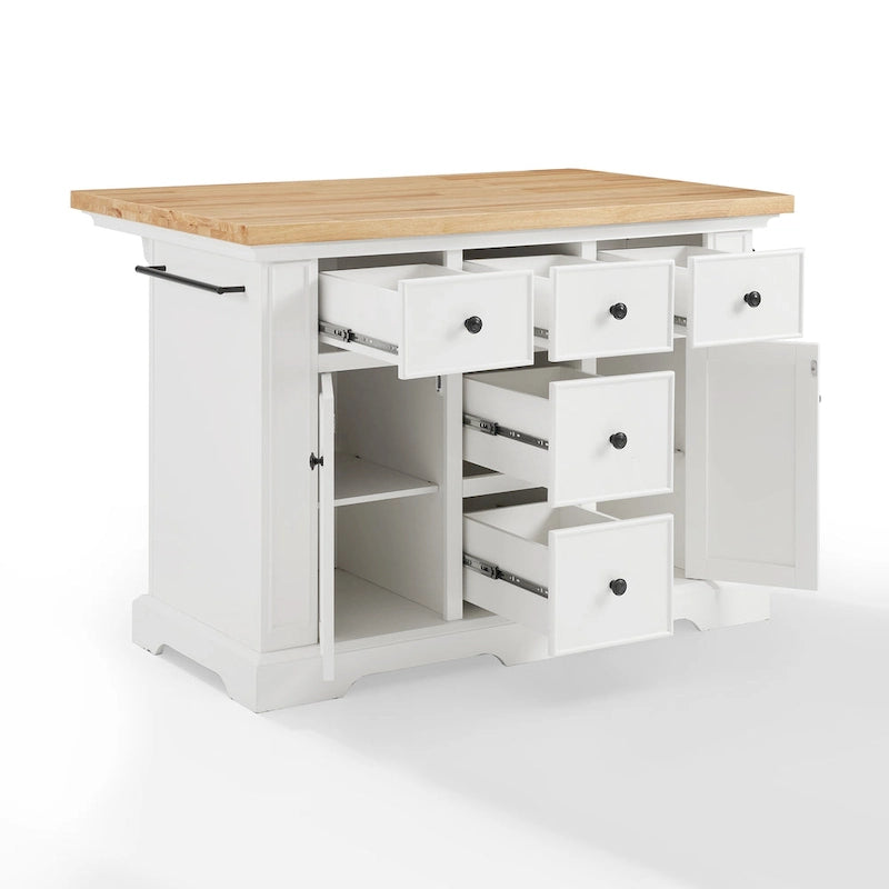 Julia 50" Wood Top Kitchen Island with Storage - 50W x 32D x 36H