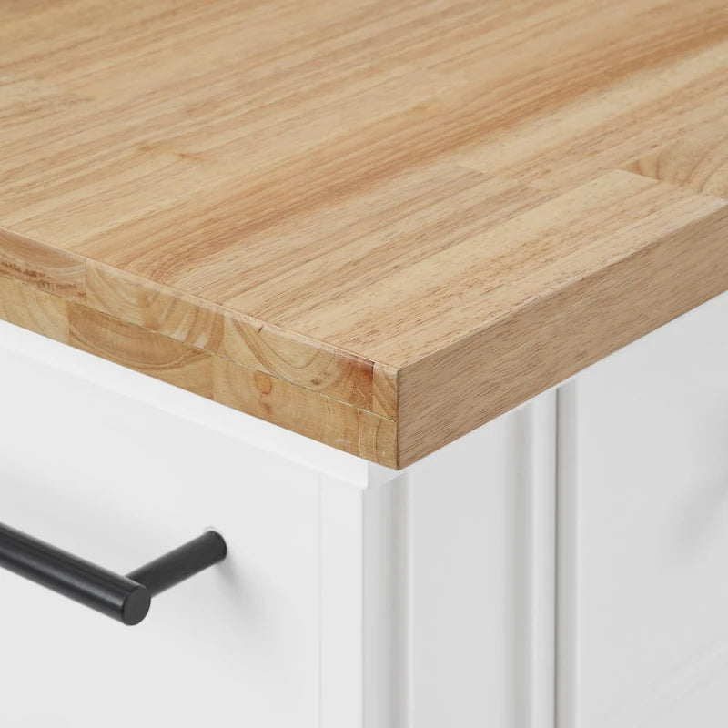 Julia 50" Wood Top Kitchen Island with Storage - 50W x 32D x 36H