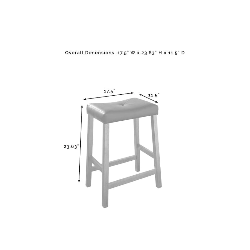 Julia 50" Kitchen Island with Upholstered Saddle Stools - 50W x 51D x 36H