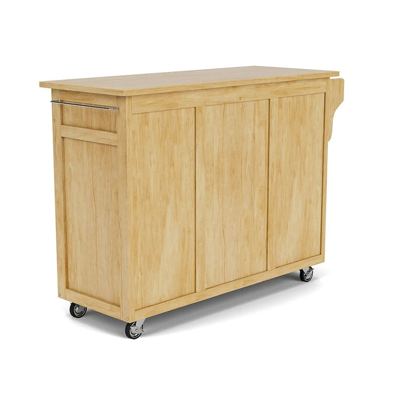 Brown Kitchen Cart with Storage Shelves and Classic Wood Design