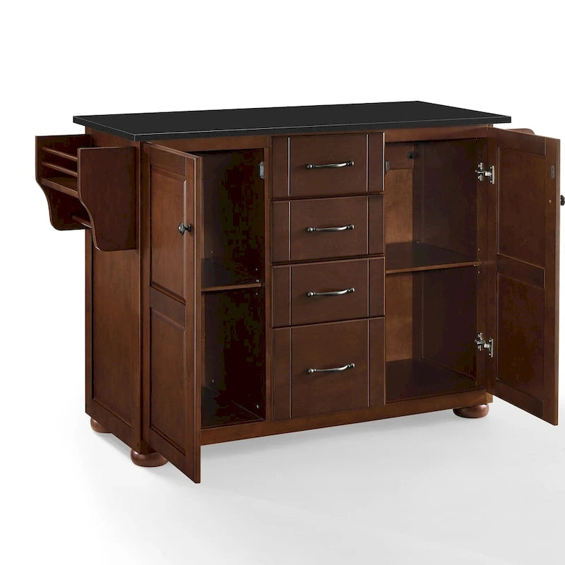 Crosley Eleanor Brown Wood/ Stainless Steel Top Kitchen Island - 18d x 51.5w x 35.25h