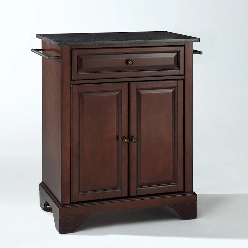 Lafayette 31" Portable Kitchen Island with Black Granite Top in Vintage Mahogany - 31W x 18D x 35H
