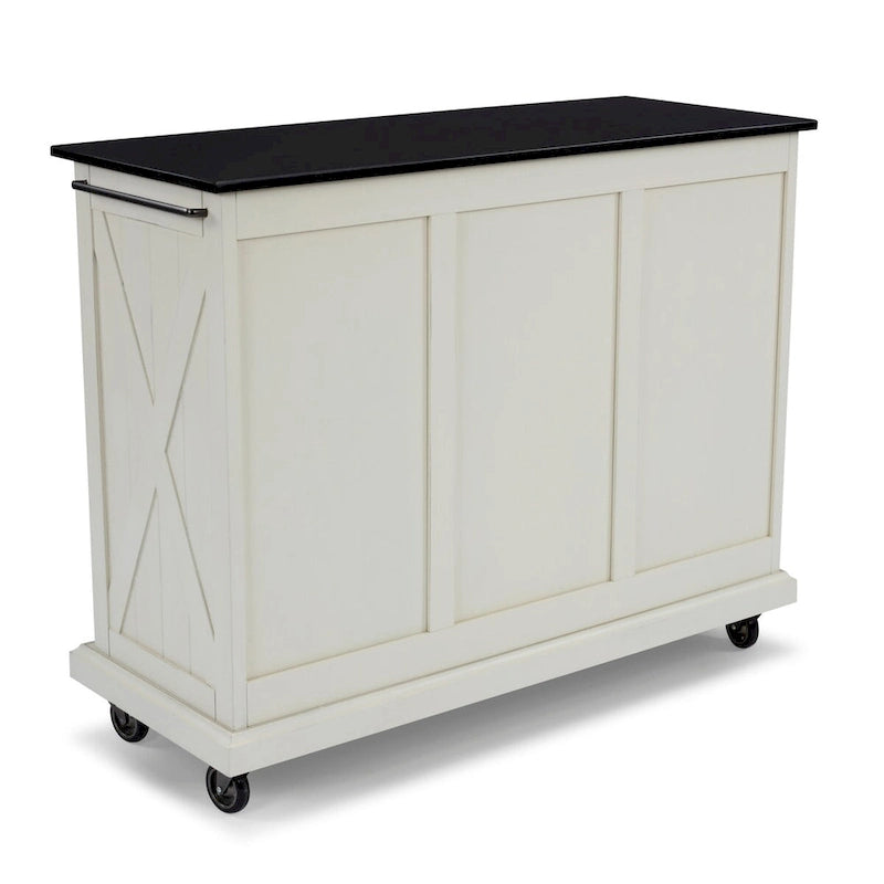 Seaside Lodge Off-White Wood Kitchen Cart - 45 x 36 x 16 inches