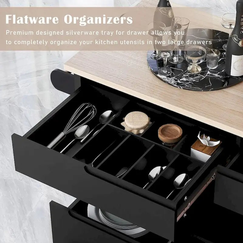 Store Kitchen Cart with Wheels and 8 Drawers