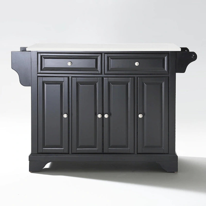 Lafayette 51.5" Full Size Kitchen Island with Stone Top, 3 Cabinets & 2 Drawers