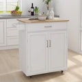 Kitchen Rolling Trolley Cart with Adjustable Shelves and Towel Rack